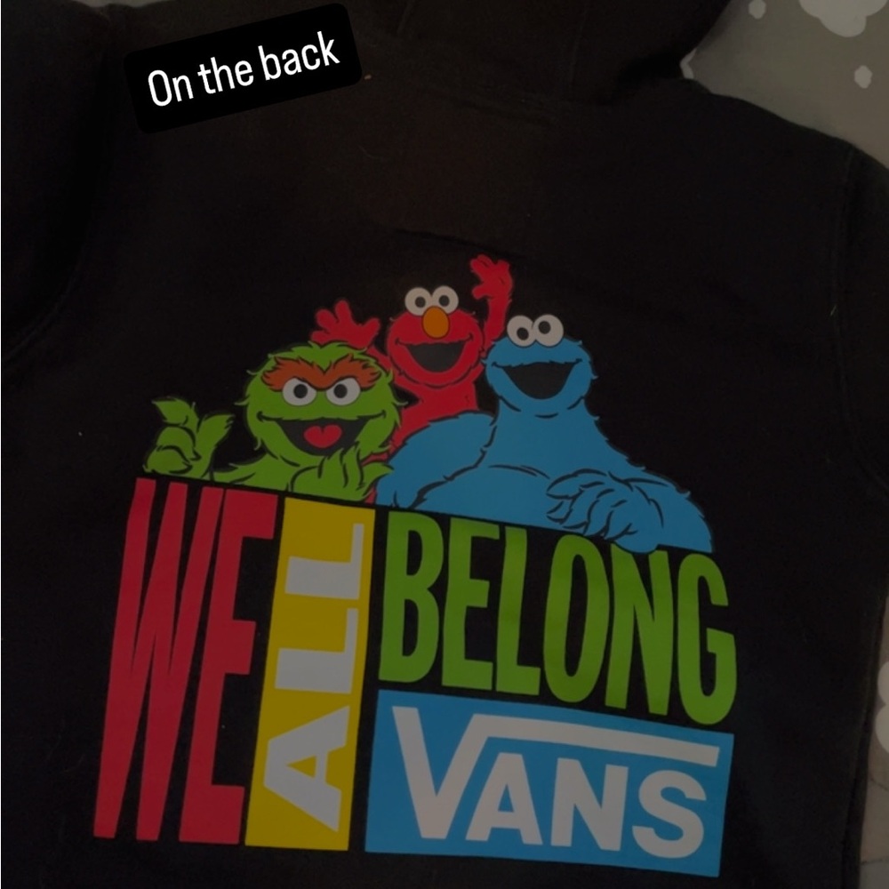 Vans Black Hoodie with Colorful Sesame Street Characters - Picture 2 of 2